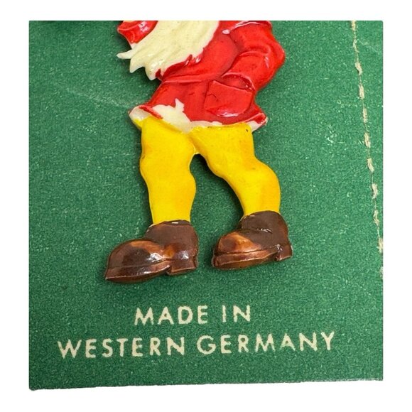 5 Vintage Hand Painted Western Germany Dwarfs Christmas Ornaments W/ Green Tags - Picture 4 of 5